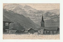 AK Lenk im Simmental BE - Kirche u. Wildstrubel 1904