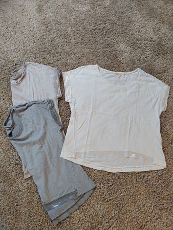 3x Esprit Sommer T-Shirt Set, Gr. XXL, weiss, rosa, grau