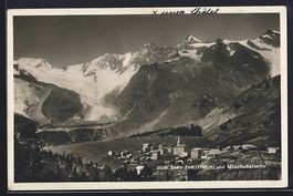 AK Saas-Fee, Panorama mit Mischabelkette