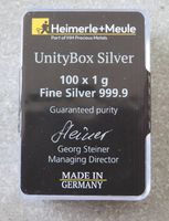 Heimerle + Meule - 100 x 1 Gramm Silberbarren Unity Box