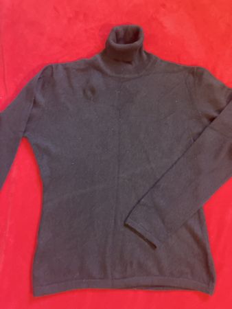 Rollkragenpullover 100% Kaschmir schwarz Grösse XL