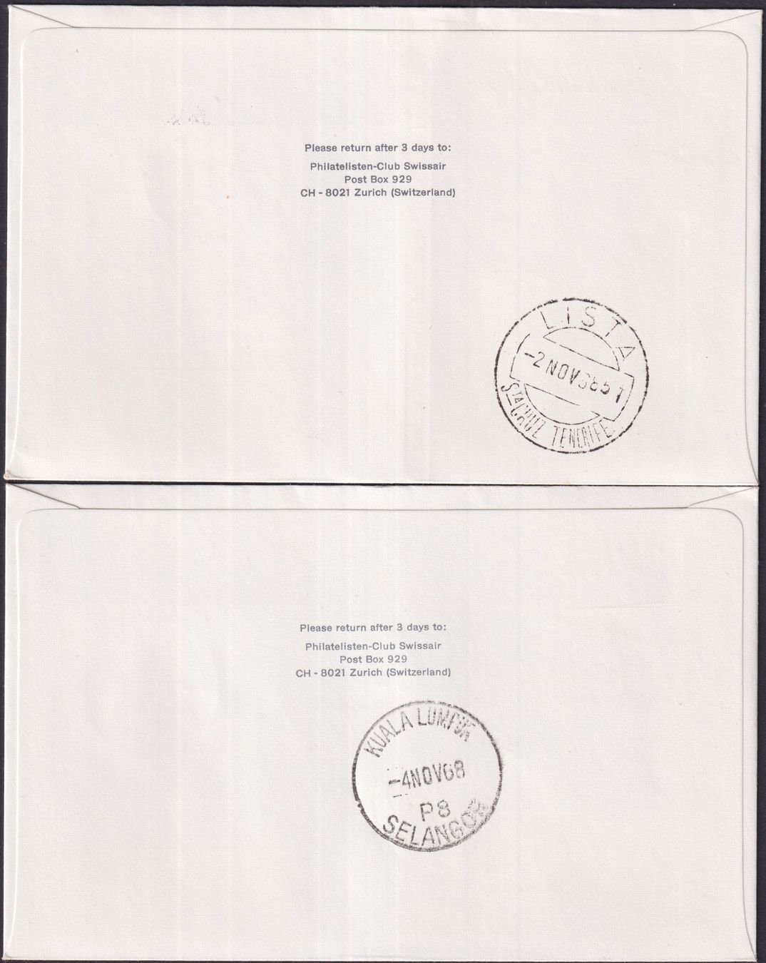 Alle Briefmarken: 8 SWISSAIR-Briefe, günstig. – Gebraucht aus Sursee von Luzernerraute 5