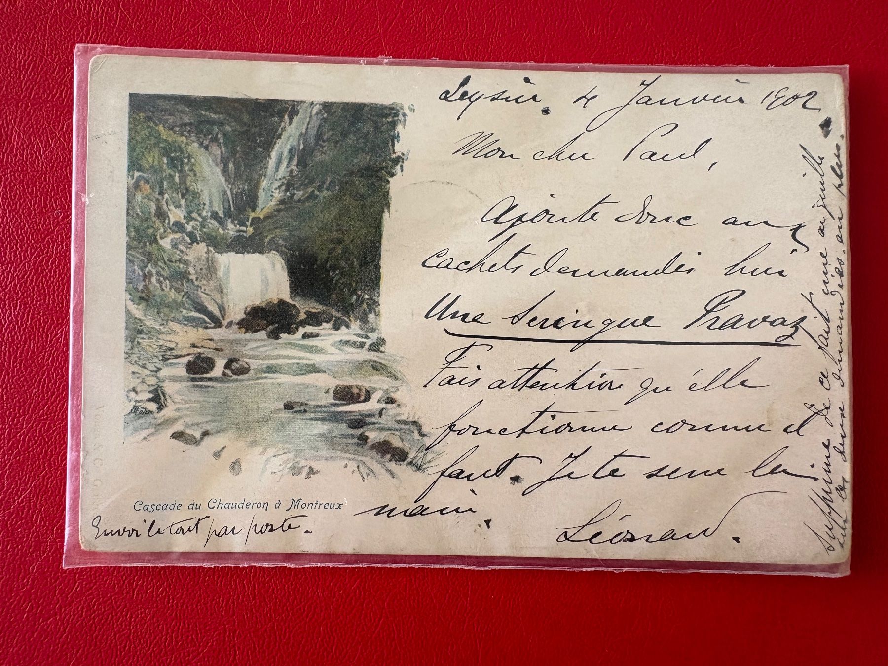Cartoline postali: 1902 // Cascade du Chauderon à Montreux – Usato da St-Légier-La Chiésaz venduto da Theo005