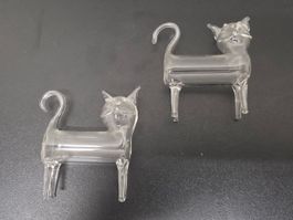 Glasfiguren Katzen, Lauschaer Glas, Sammlerstücke, Top!
