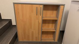 Kommode Buche Optik grau