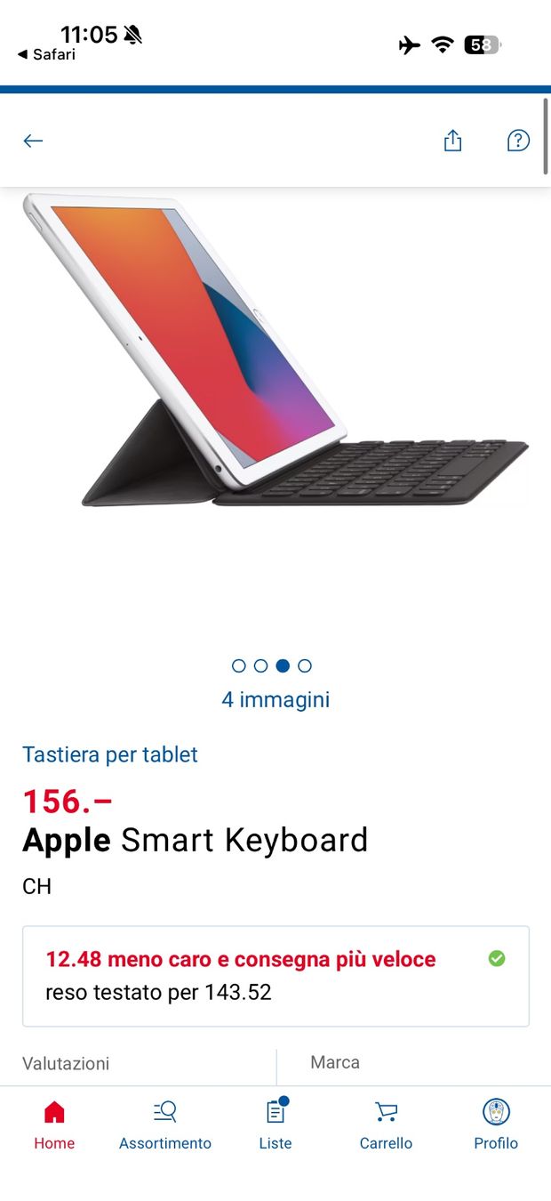 Apple Tastaturen: Apple iPad Smart Keyboard modello MX3L2SM/A – Neu und originalverpackt aus Quartino von Ed35 5