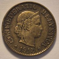 5 Rappen 1918 Messing ab 1 Fr. !!
