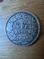 Schweizer Münze 1/2 Franken 1920 Helvetia Silbermünze
