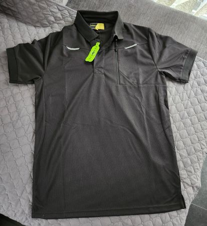 Schwarzes Crewwork Polo Shirt, Gr. S, neu