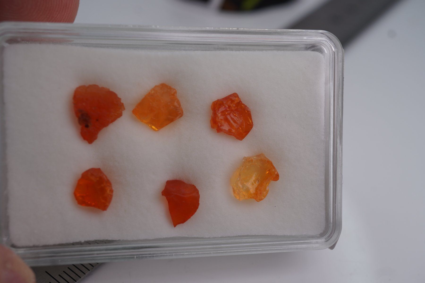Minerali & Pietre curative: Feuer opal Mexico  Roh       im Böxli no2 – Nuovo e nell'imballaggio originale da Eschenbach SG venduto da topstone 8