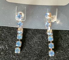 Ohrringe Strasssteine hellblau, Modeschmuck