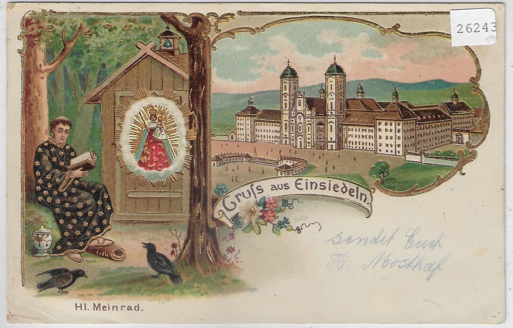 Cartoline postali: Gruss aus Einsiedeln - Präge-Litho – Usato da Ettingen venduto da Kartenplanet
