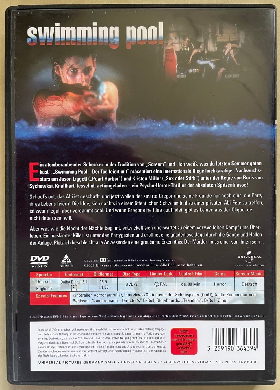 Tutti i DVDs: Swimming Pool - Der Tod feiert mit. – Usato da Brunnen venduto da Barfly5 1