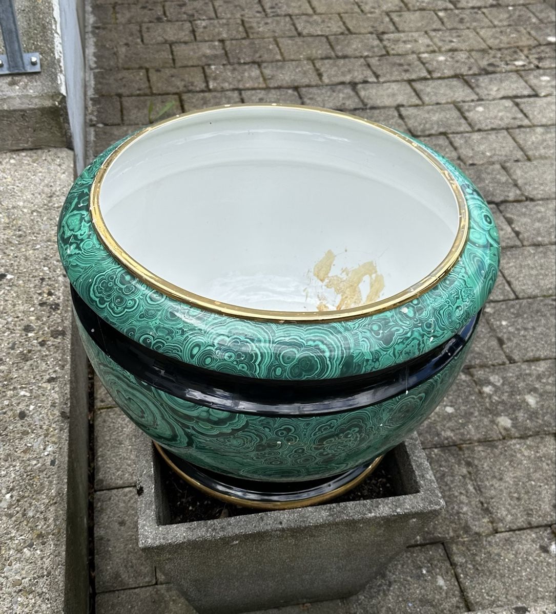 Vasi per fiori: Malachit-Topf (Struktur-Applikation) – Usato da Wetzikon ZH venduto da Kitchen-kuh 3