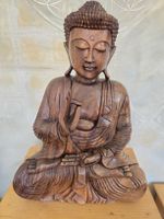 Handgeschnitzte Buddha-Figur aus Holz, Deko-Objekt