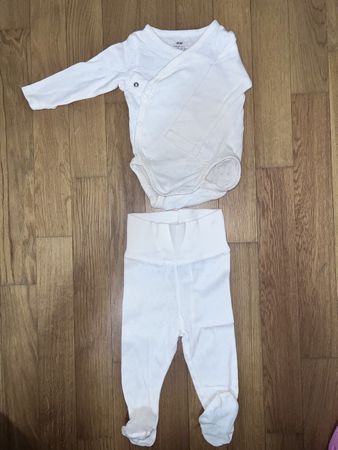 H&M Baby Set Wickelbody Weiss Grösse 68 Top Zustand!