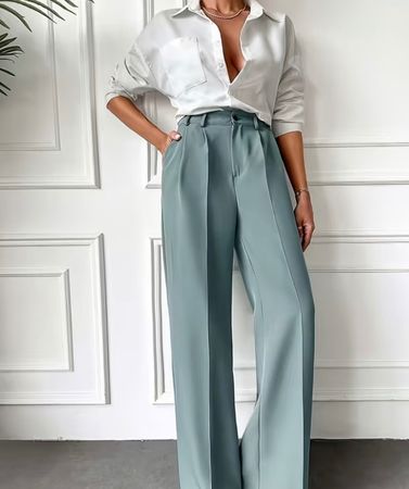 Elegante Hose, malachitgrün, Grösse S