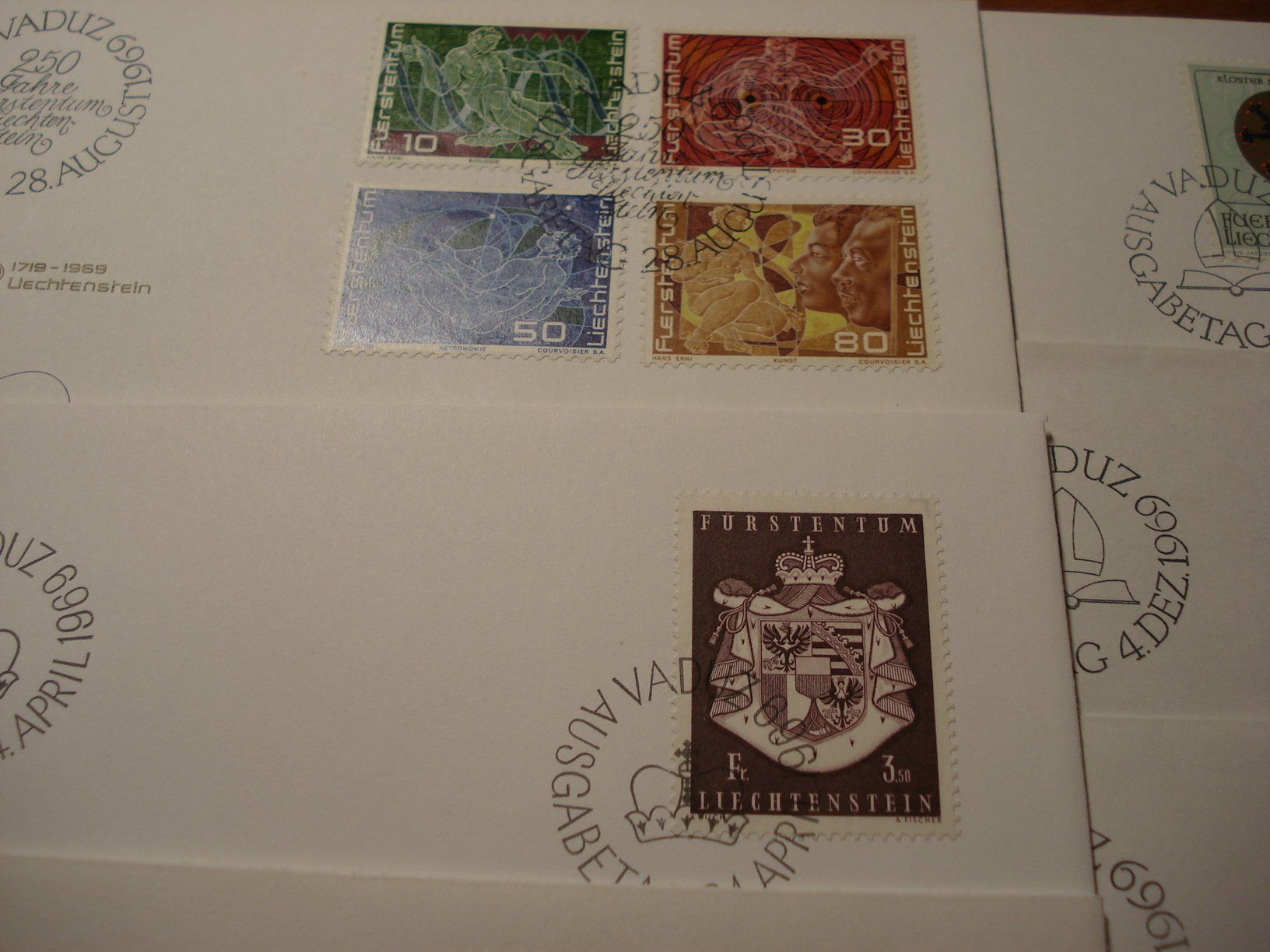 Tous les timbres: Liechtenstein 7 FDC 1969 – D'occasion à Niederwil AG par morostahu