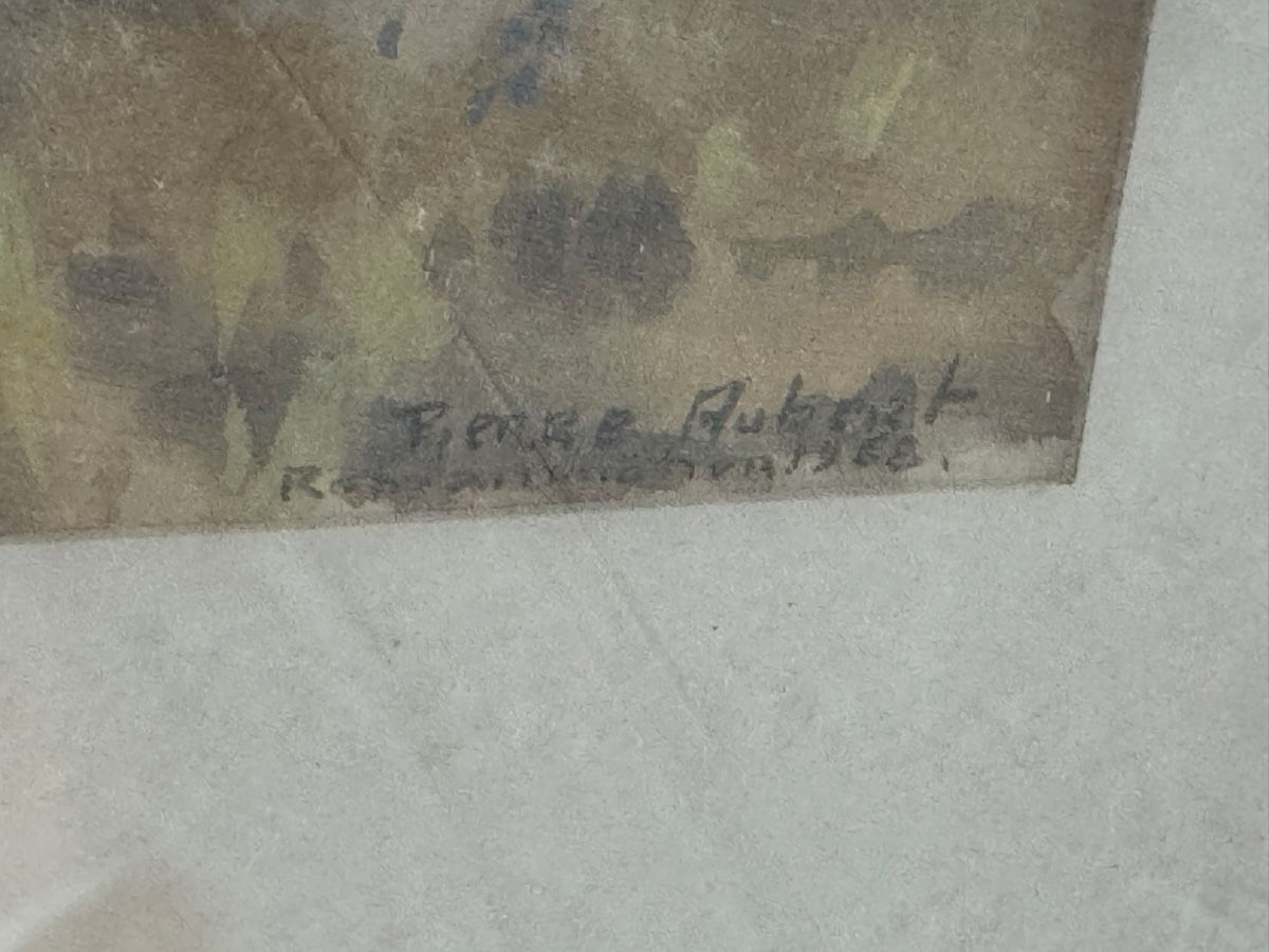 Gemälde: Pierre Aubert - Aquarelle originale de 1968 - – Gebraucht aus Erde von CBarts 2