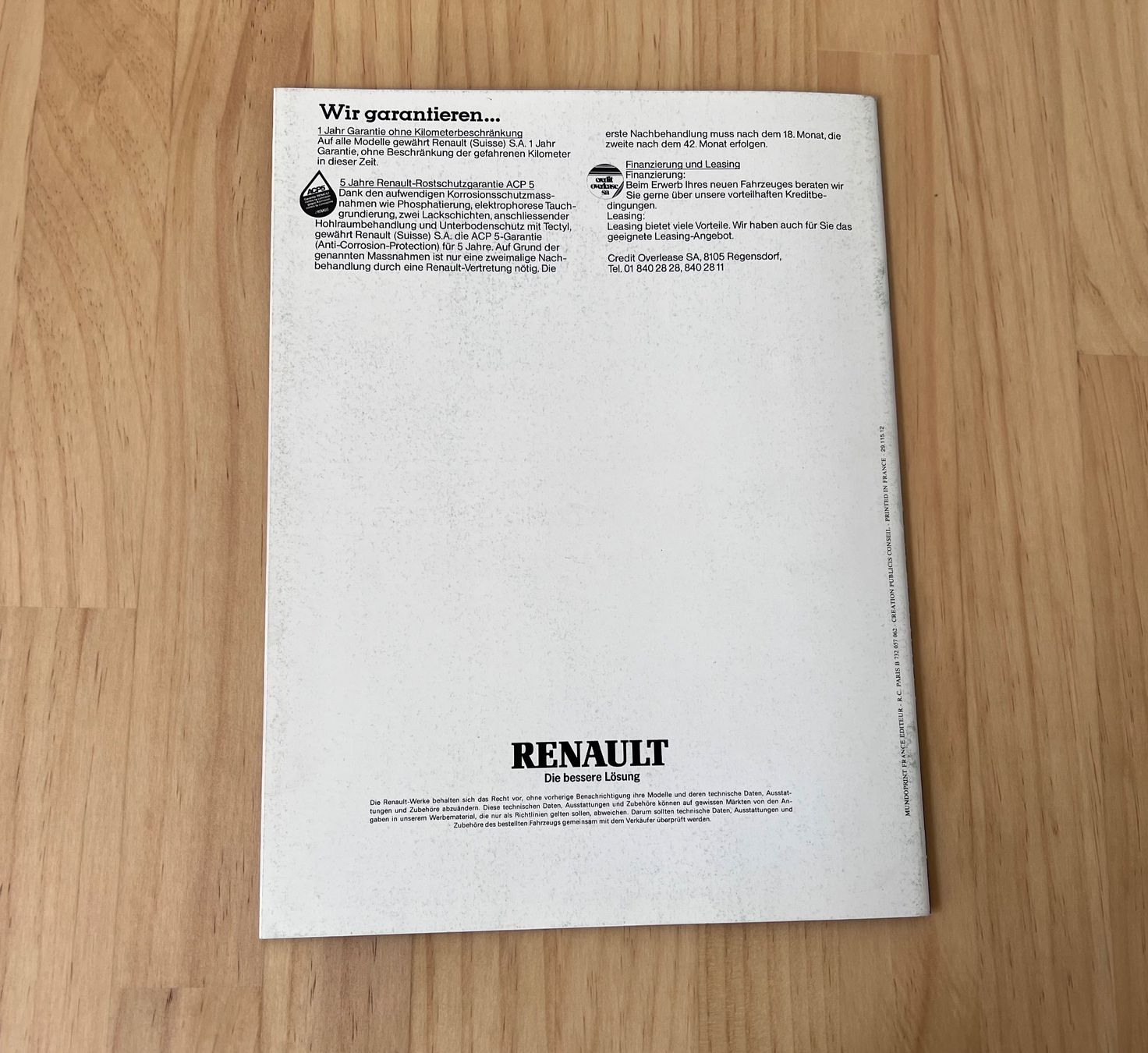 Renault Documents: RENAULT 30 Verkaufsprospekt – D'occasion à Münchenbuchsee par Volver64 6