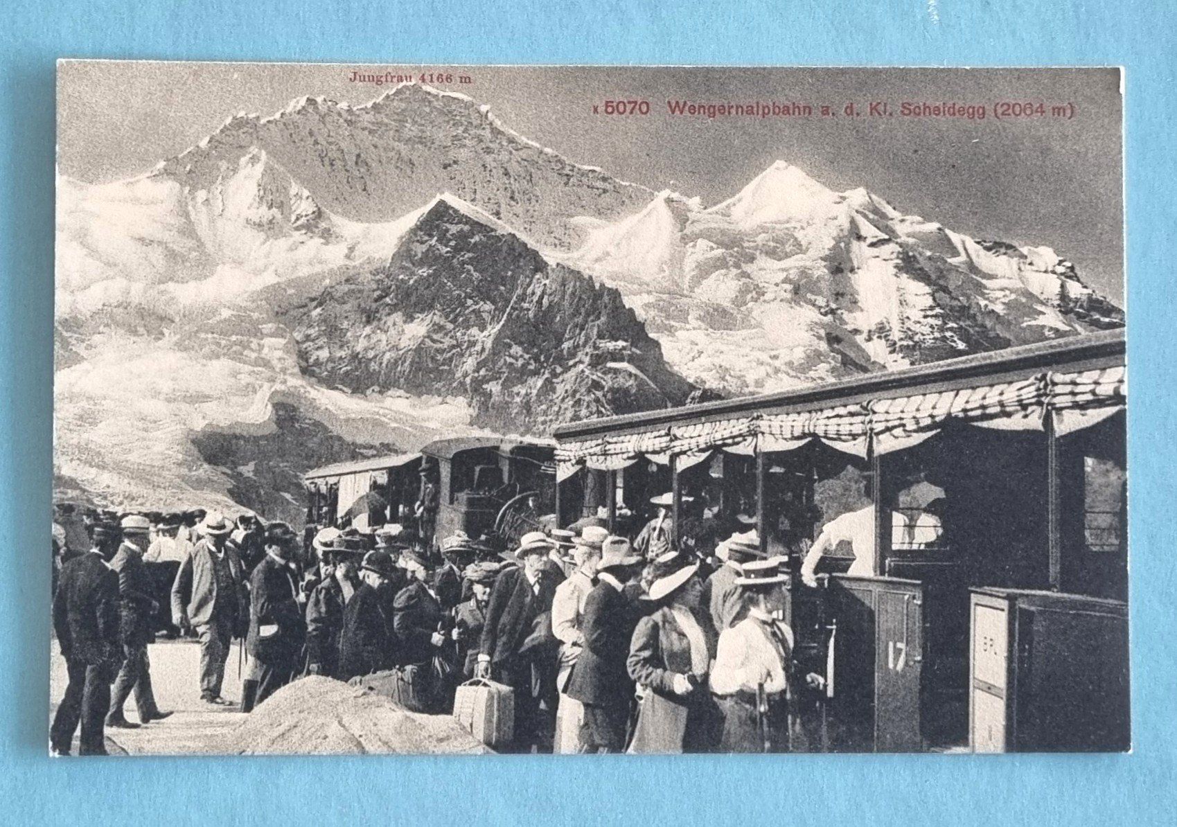 Cartoline postali: Wengernalpbahn - Zahnradbahn - Touristen beim Einsteigen – Usato da Rothrist venduto da RROENK