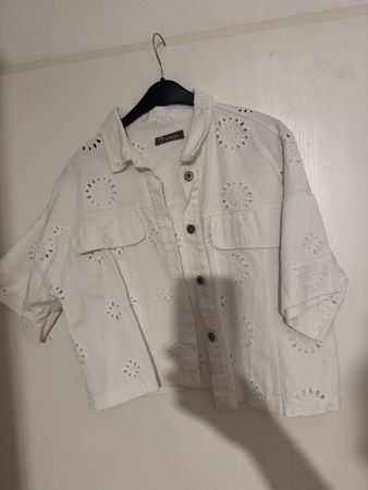 Grappa Jeansjacke Weiss Sommer Crop-Stil