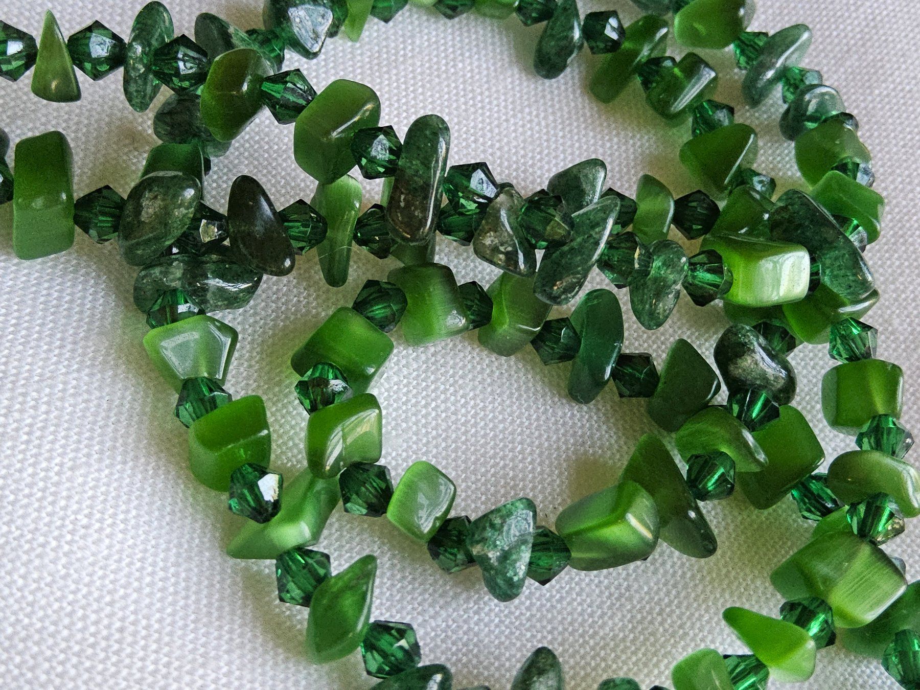 Catenine: Jadeite/Glas Collier Halskette mit Silber Verschluss – Usato da Zürich venduto da SciTec 7