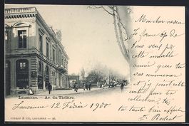 AK Lausanne, Avenue du Theatre, 1900