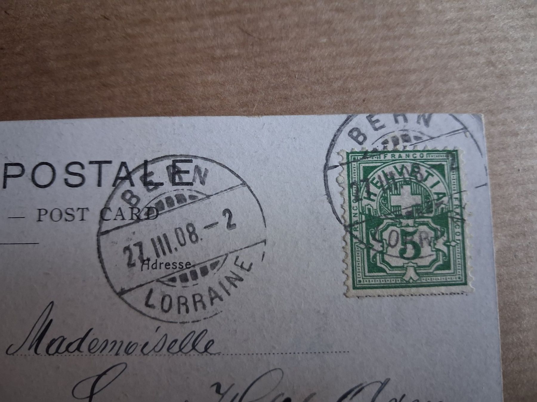 Cartoline postali: Ansichtskarte Blausee Kandertal, Bern 27.III.1908. Gelaufen – Usato da Hagendorn venduto da siwasi3 2
