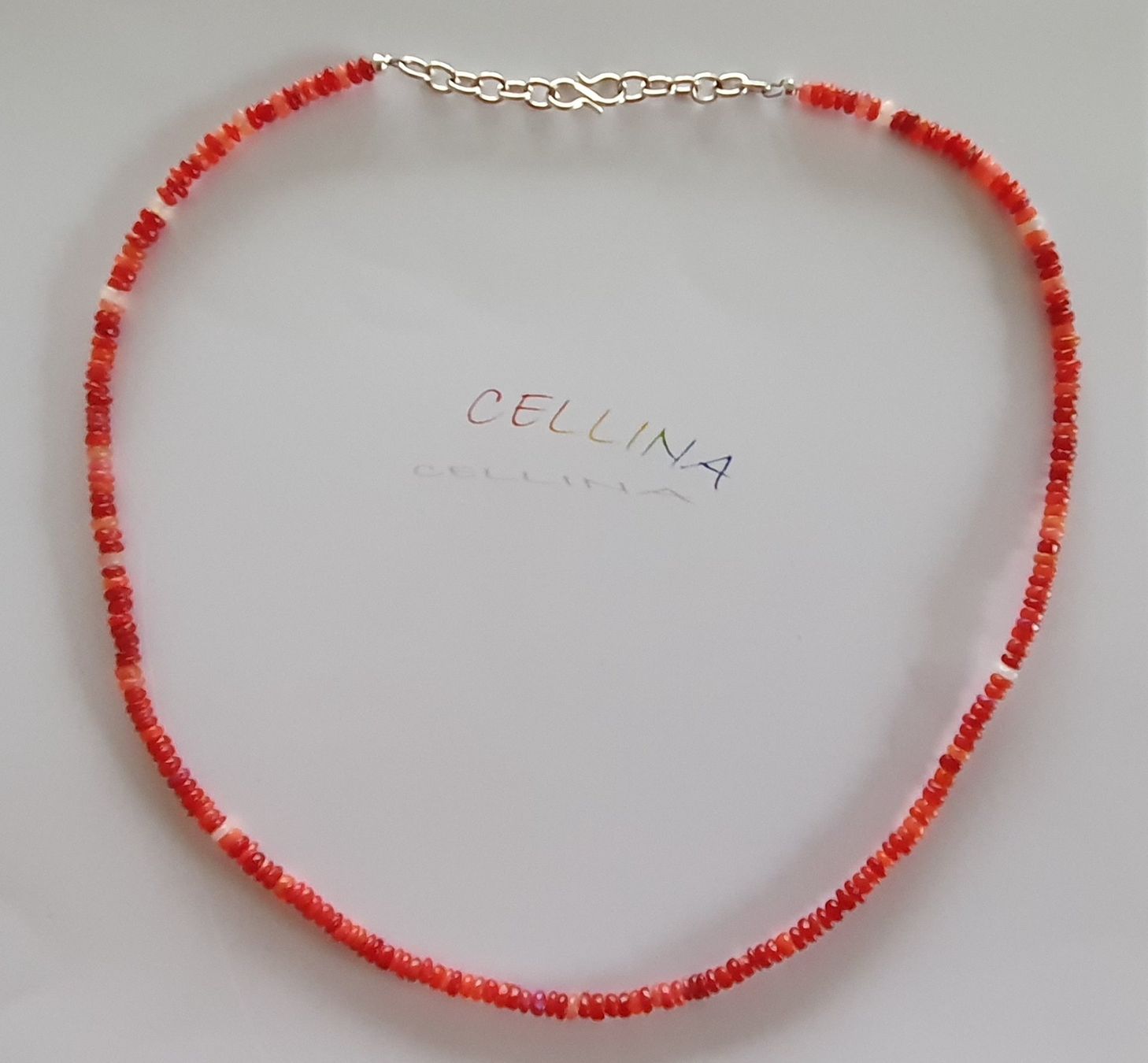 Catenine: Red Fire Opal Halskette 104-OP – Nuovo e nell'imballaggio originale da Luzern venduto da Cellina1 1
