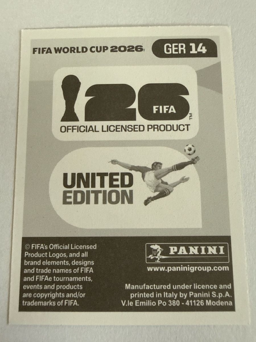 Panini Carte collezionabili: FIFA WM 2026 GER 14 – Nuovo (secondo la descrizione) da Stäfa venduto da eko_lkv8 1