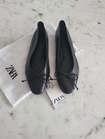 Ballerine scarpe da donna in vera pelle Zara, taglia 38 