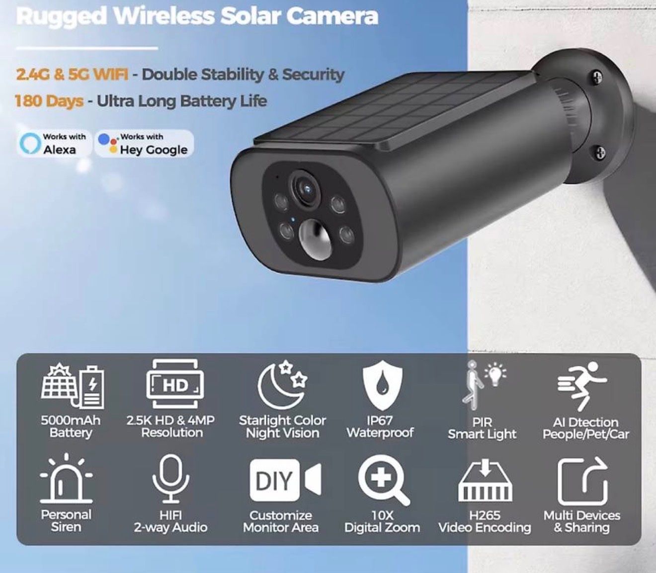 Fotocamera: Solar Camera Outdoor WIFI  Wireless Security Camera – Nuovo (secondo la descrizione) da Bern venduto da mystyle_bern 4