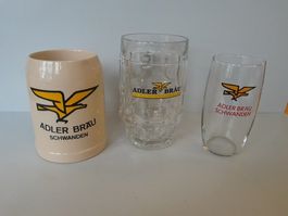 Bier Krüge und Gläser Brauerei  Adler Schwanden