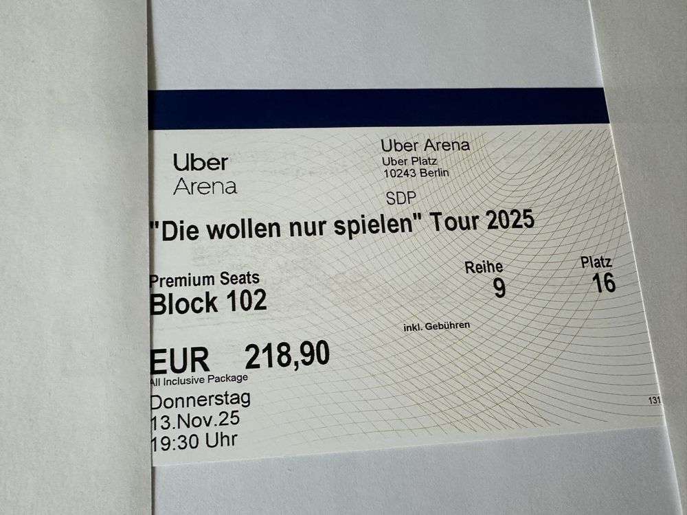 SDP Konzert 2025 Berlin All Invlusive Package (Neu (gemäss Beschreibung ...