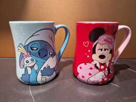 2 Disney Tassen Stitch + Minnie Mouse NEU