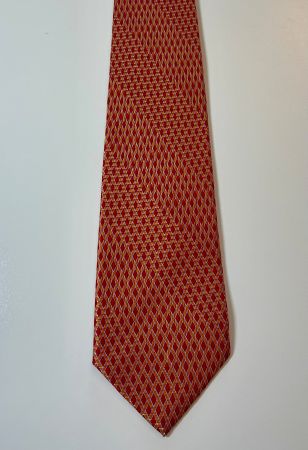 STEFANO RICCI 🇮🇹 Krawatte Rot Gold Muster Seide NEU