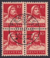 Nr. 126II Viererblock, Zentrumstempel TERRITET VD, signiert!