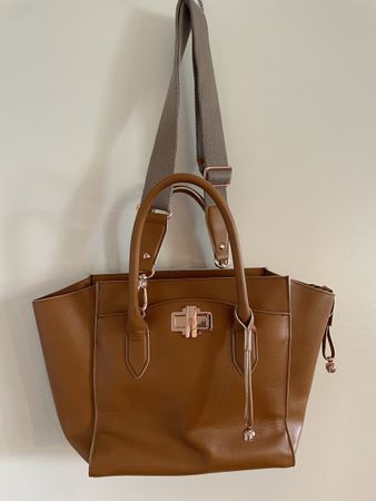 Navyboot Handtasche Leder braun/camel
