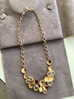 Monica Vinader Bib Necklace Silber echt 18 Karat vergoldet
