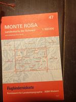 Topographische Karte Monte Rosa mit violettem Km-Netz 1:1...