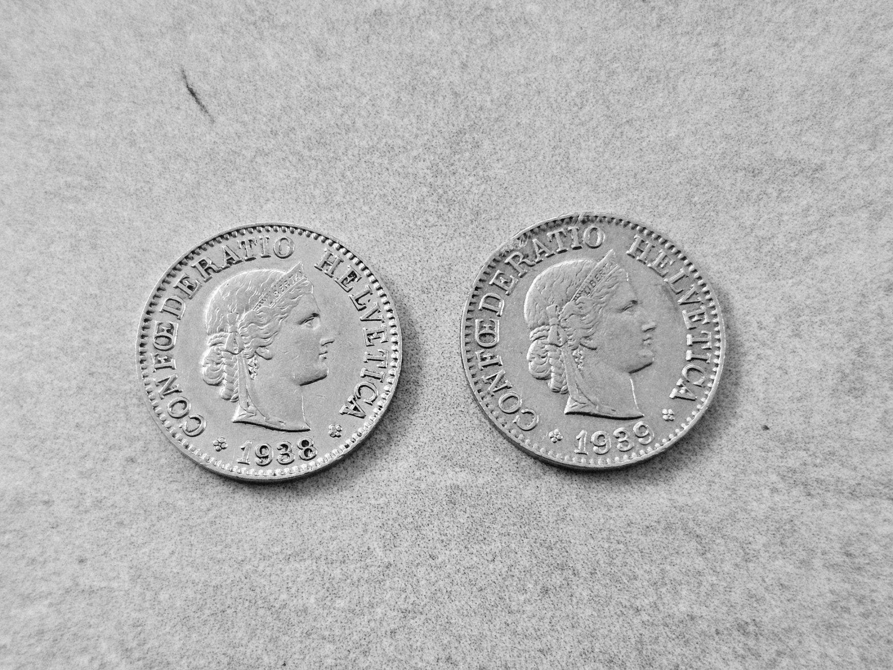 Tutti le monete: 1938 1939 10-Rappen Münzen – Usato da Kilchberg ZH venduto da Richard_