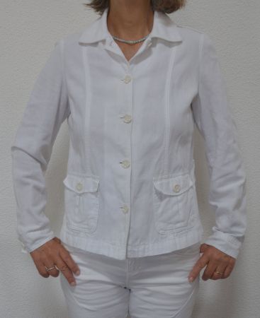 Weisse Leinen-Jacke/Blazer mit Knöpfen von Angels, Grösse 38
