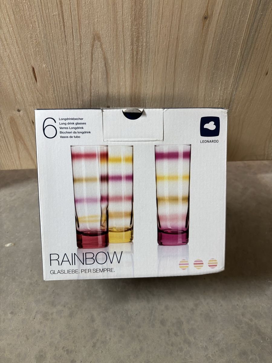 Bicchieri: 6er Set Leonardo Rainbow Longdrinkgläser, neuwertig! – Nuovo e nell'imballaggio originale da Flums venduto da mic_p28w