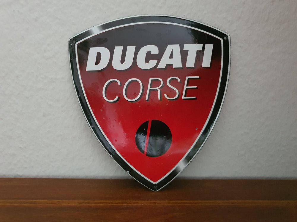 Emailschild Ducati Corse Emaille Schild Italy Reklame Retro 1