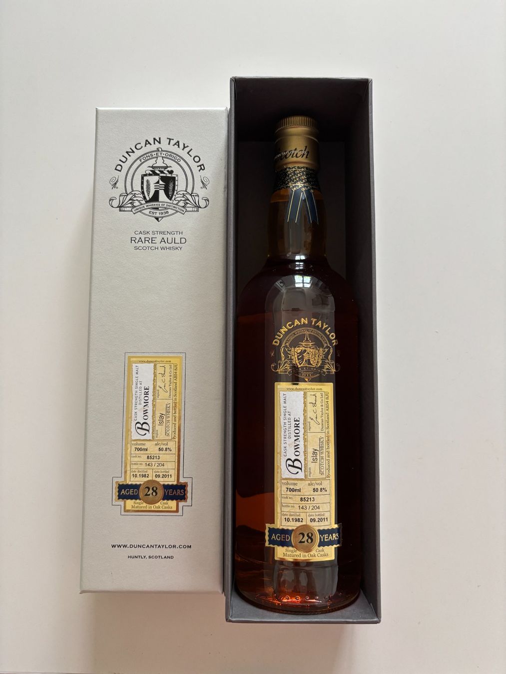 Bowmore Bevande alcoliche: 1x Bowmore 1982 28 Years Old by Duncan Taylor – Usato da Champfèr venduto da finedeal