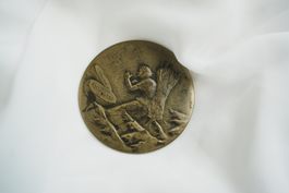 Antike Bronze Medaille Taschenspiegel Schweiz Union Schnitte