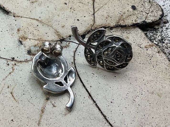 Orecchini pendenti & Orecchini a lobo: Ohrstecker, Sterlingsilber mit Markasiten – Nuovo (secondo la descrizione) da luzern venduto da Alpendorf1 4