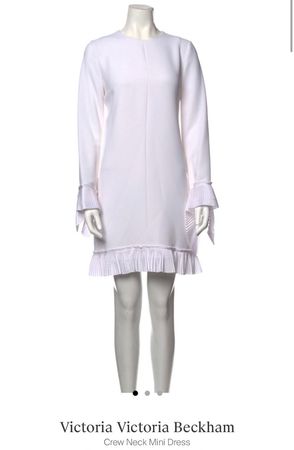 Victoria Beckham white pleated dress, new