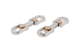 CARTIER Manschettenknöpfe Long C-Shape 925 Silber *S4661